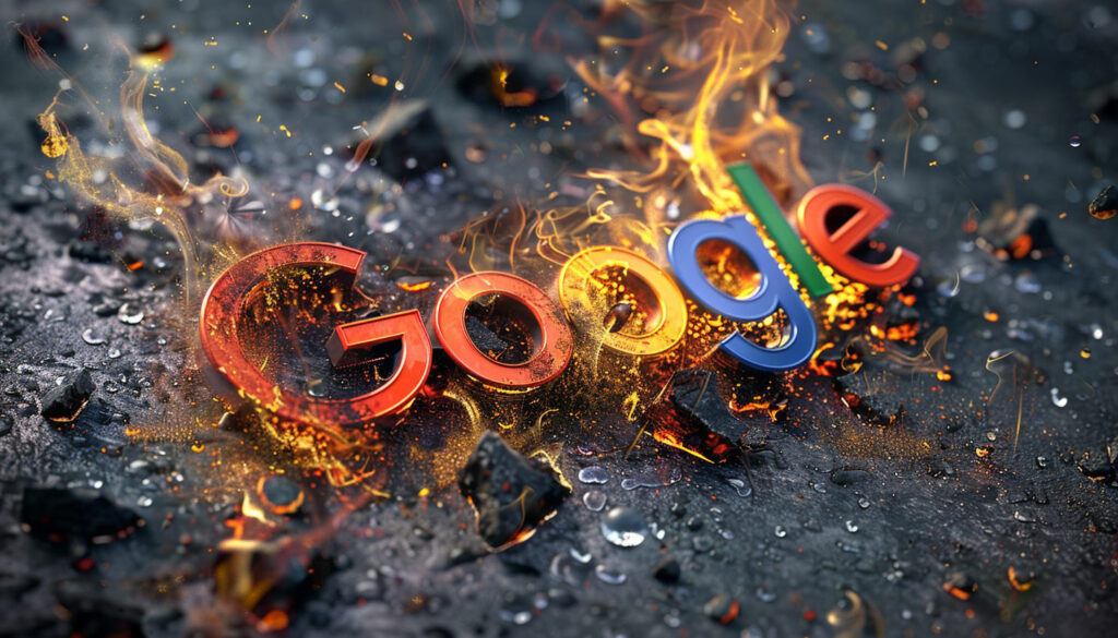 Google Logo Combusting