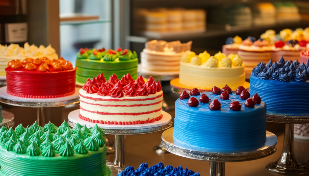 Rustybrick Cake Store With Red Blue Green And Yellow Cakes B731718f 65d0 45e7 971c 82aebdb