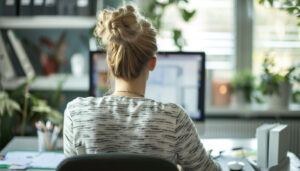 Woman Searching Computer