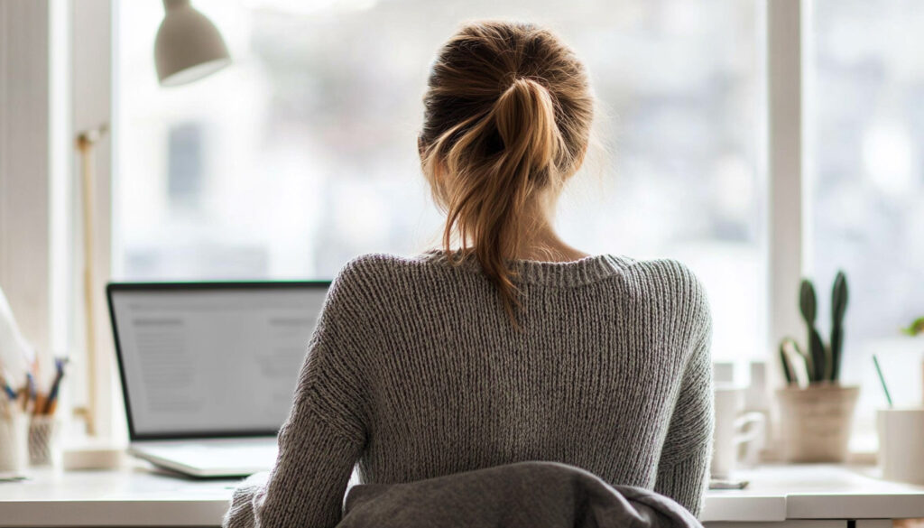 Woman Searching Desk