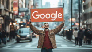 Human Billboard Google Sign